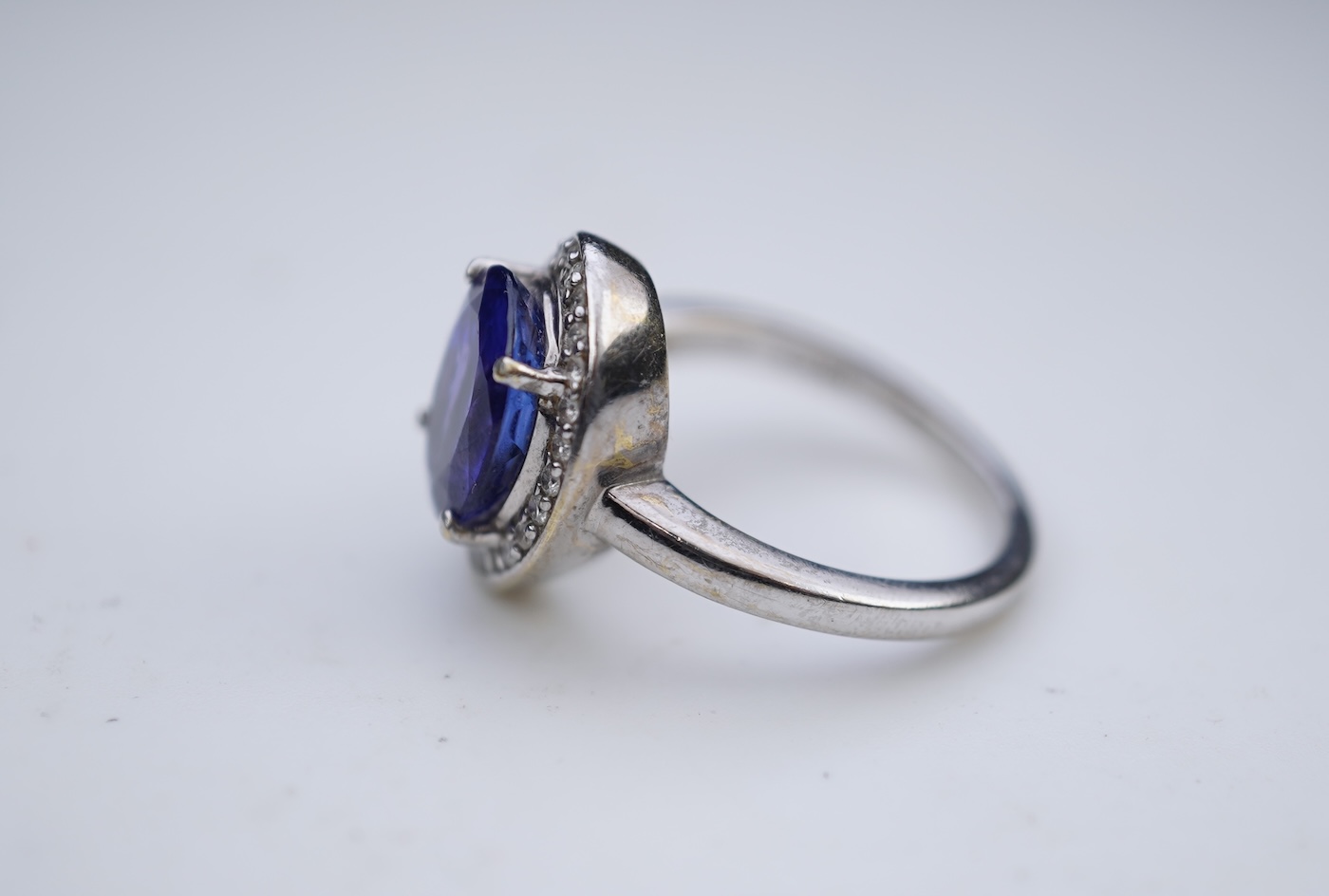 A tanzanite and diamond ring